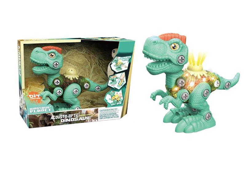 DIY SLIDING DINOSAUR WITH LIGHT AND MUSIC 